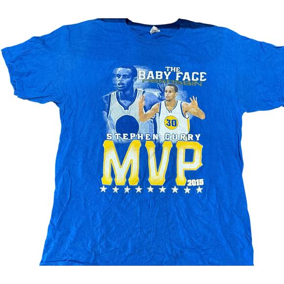Vintage Tees - NBA 2015 MVP Stephen Curry "Baby Face Assassin" Graphic Tee*SZ L - Picture 1 of 4